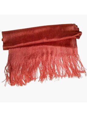 Red Metallic Fringe Scarf